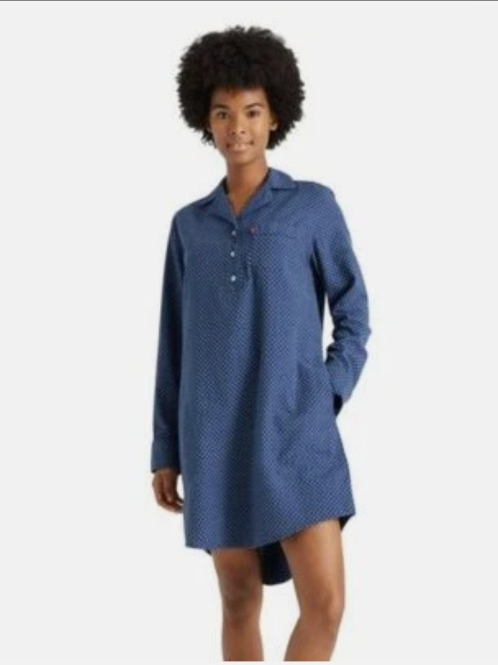 Levi's Strauss & Co Women's Polka Dot Woven Sleep Shirt with Pockets 